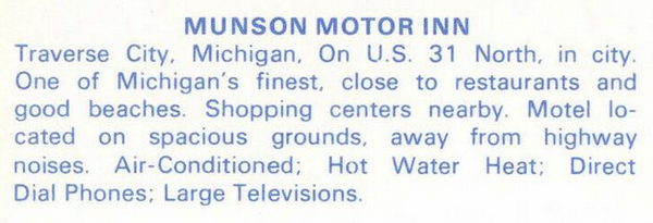 Munson Motor Inn - Vintage Postcard